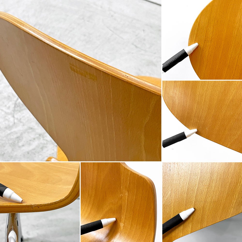フリッツハンセン Fritz Hansen 3101 アリンコチェア アントチェア 4本脚 ナチュラルビーチ ラッカー仕上げ アルネ・ヤコブセン ●