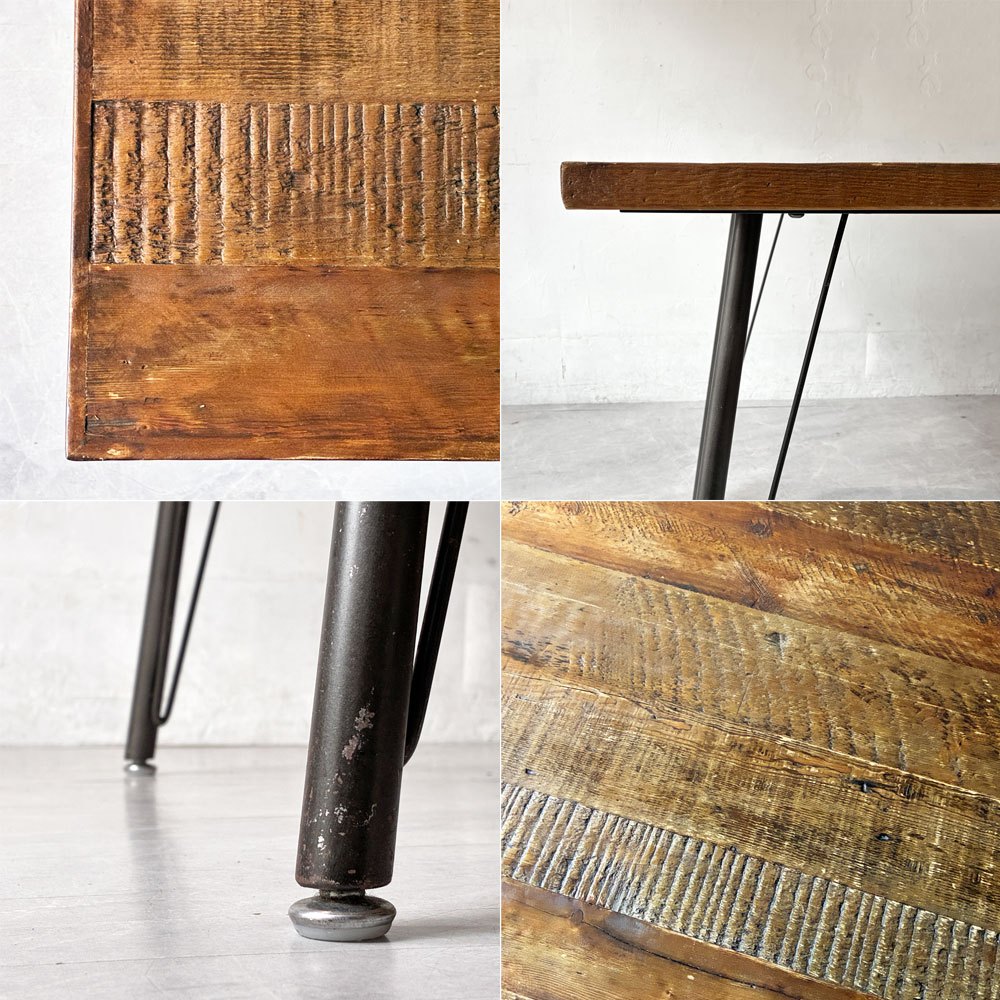 ノットアンティークス knot antiques クラッシュゲート CRASH GATE フランク3 FRANKⅢ ダイニングテーブル 作業台 W100 パイン材 無垢集成材 インダストリアル 関家具 ★