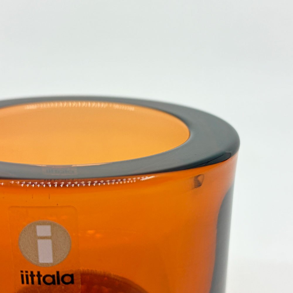 イッタラ iittala マリメッコ marimekko キビ kivi キャンドルホルダー セビリアオレンジ 60mm ヘイッキ・オルヴォラ フィンランド 廃番カラー ●