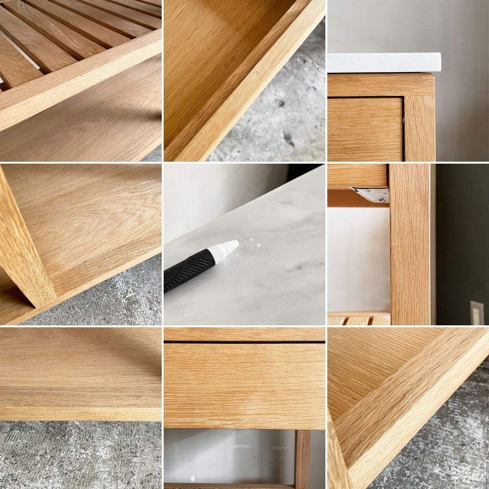 ザ・コンランショップ THE CONRAN SHOP オーク材 X マーブルトップ キッチンカウンター キッチンワゴン 大理石天板 2ドロワー キャスター ■