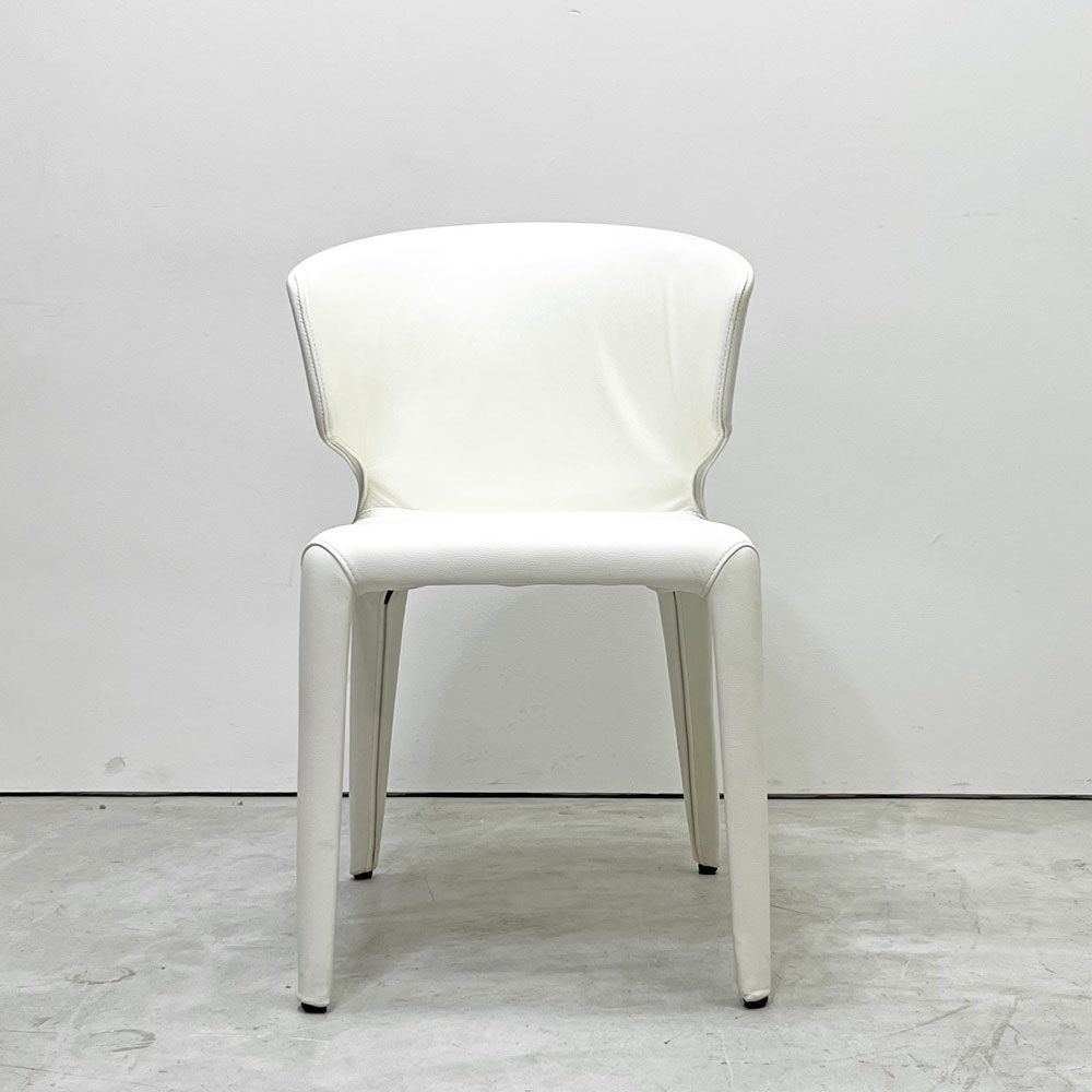 カッシーナ Cassina オラ 367 HOLA アームチェア 本革 フルレザー ホワイト ハンス・ウェッツスタイン 定価￥374,000- A ●