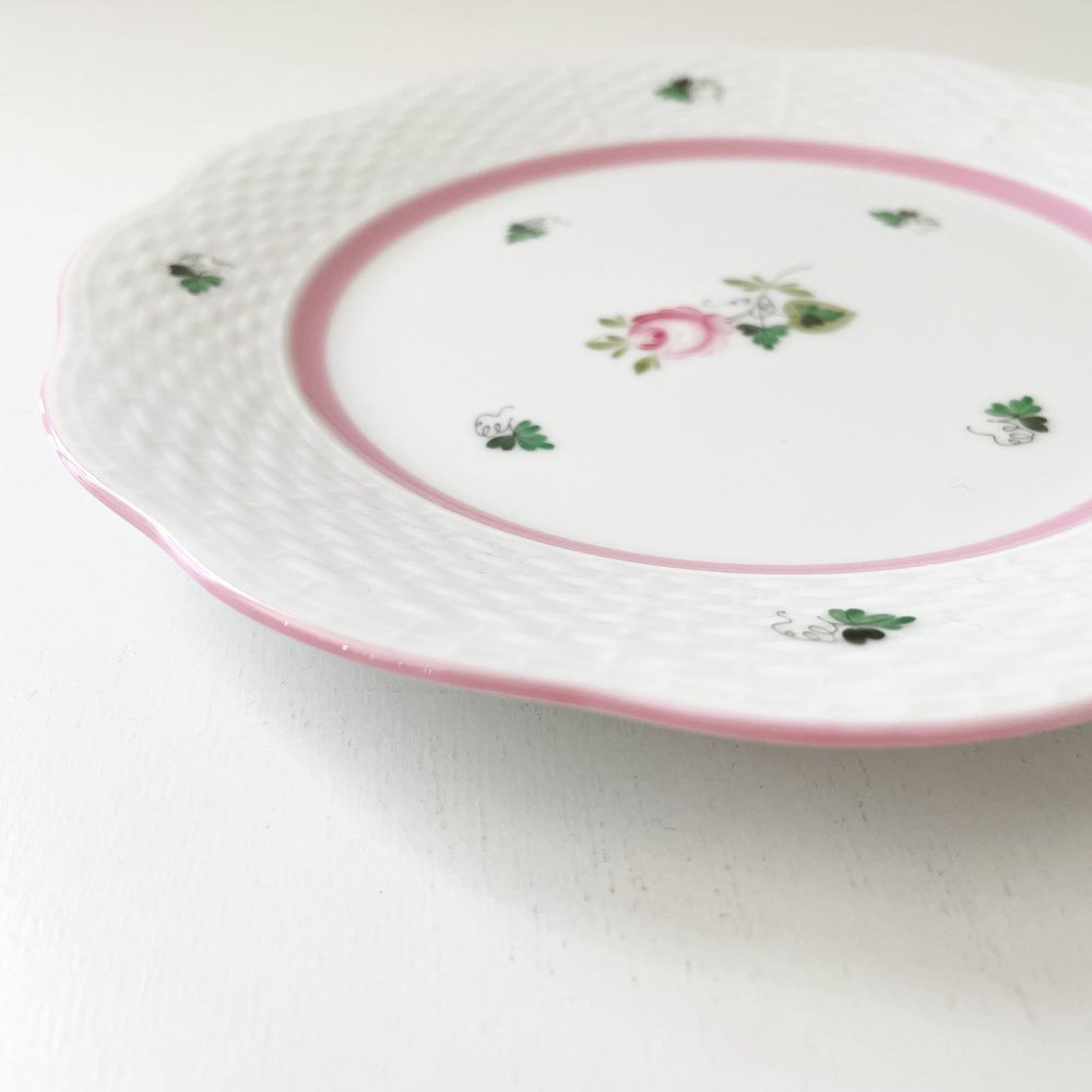 ヘレンド HEREND ウィーンの薔薇 デザートプレート 19cm ピンク 陶器 ハンガリー 定価￥26,400- A ◎