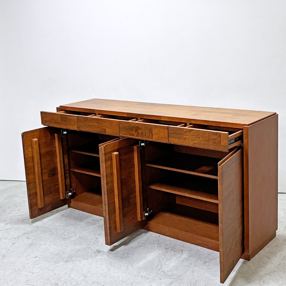 ソース source プーロ PURO サイドボード キャビネット ベリーゼ 無垢材 4ドロワー 4ドア W162cm フランドルモダン ●