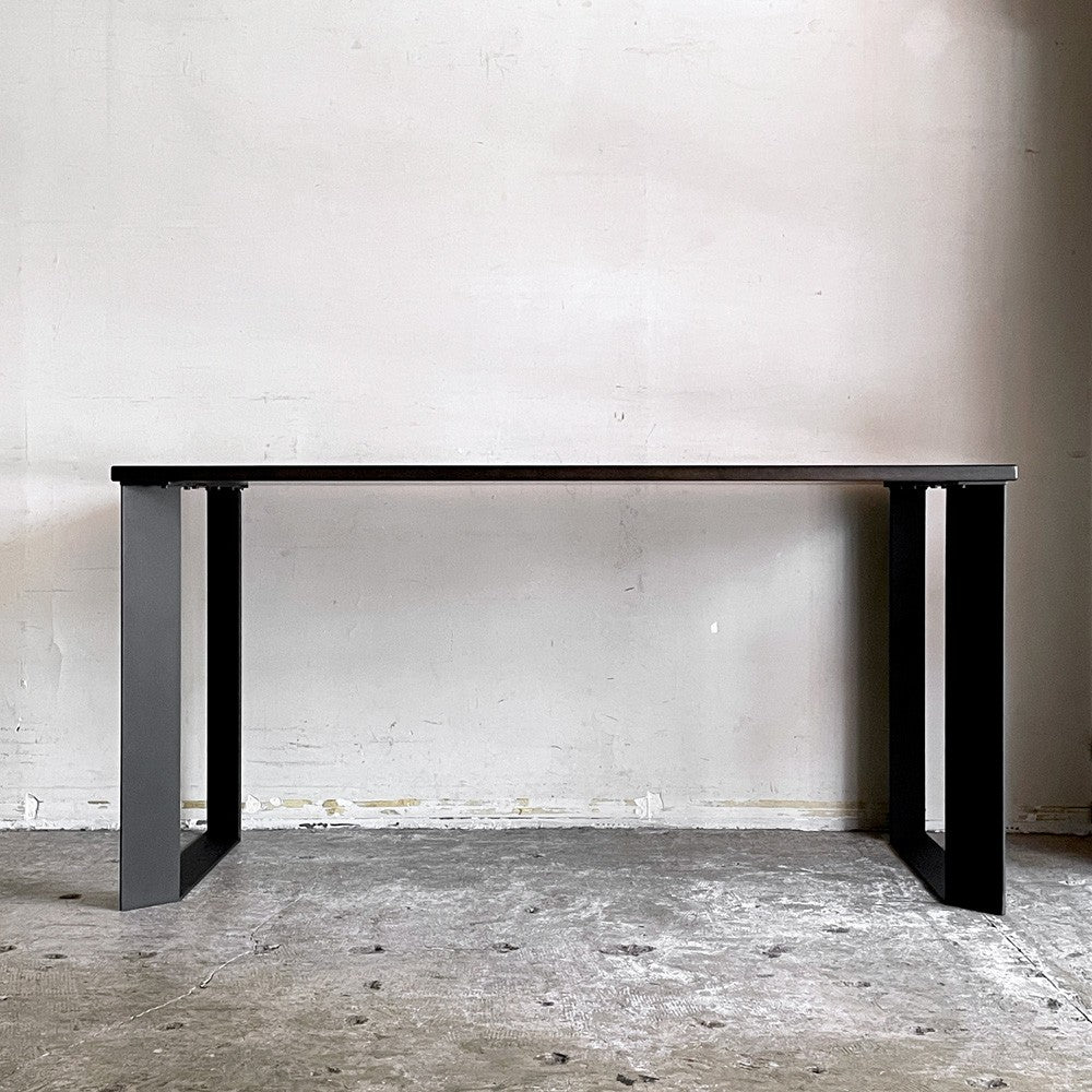 かなでもの KANADEMONO ザ・テーブル THE TABLE デスク 140cm ラバーウッド ブラックブラウン Black Steel スクエア脚 ■