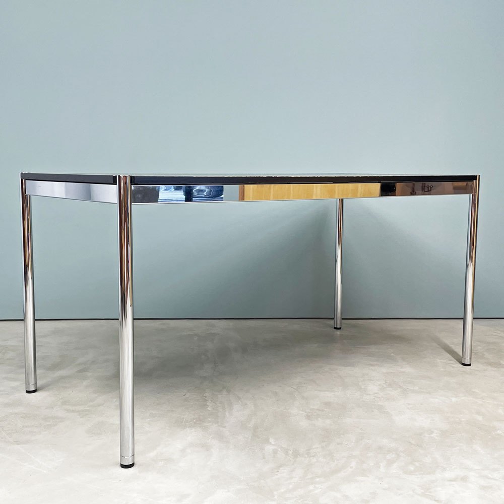 USMモジュラーファニチャー USM Haller USMハラーテーブル ワーキングデスク ダイニングテーブル オーク材 ブラック W150×D75×H72cm アジャスター 高さ調整リング付き+H2cm ◎