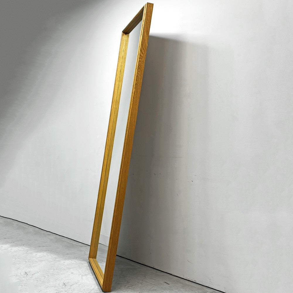 モーブレーワークス MOBLEY WORKS ウォールミラー Full-length Mirror オーク材フレーム スタンドミラー H200cm 店舗什器 ナチュラルモダン ●