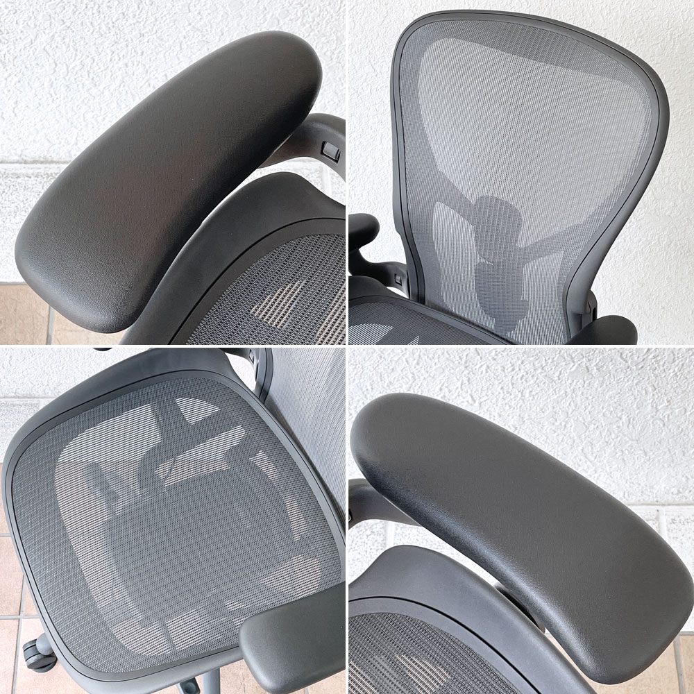 ハーマンミラー Herman Miller アーロンチェア リマスタード フル装備 Cサイズ グラファイトベース ポスチャーフィット 2024年製 ◇