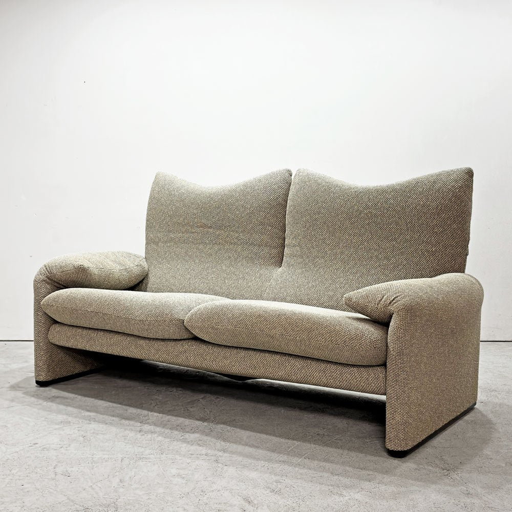 カッシーナイクスシー Cassina ixc. マラルンガ MARALUNGA 675-2PW 2人掛け ワイドソファ ヴィコ・マジストレッティ グレー系 セミプレインファブリック MoMA ●