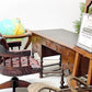 UKビンテージ Vintage オーク材 レザー張りデスク 5ドロワー ジャコビアン様式 英国家具 アンティーク 鍵欠品 ●