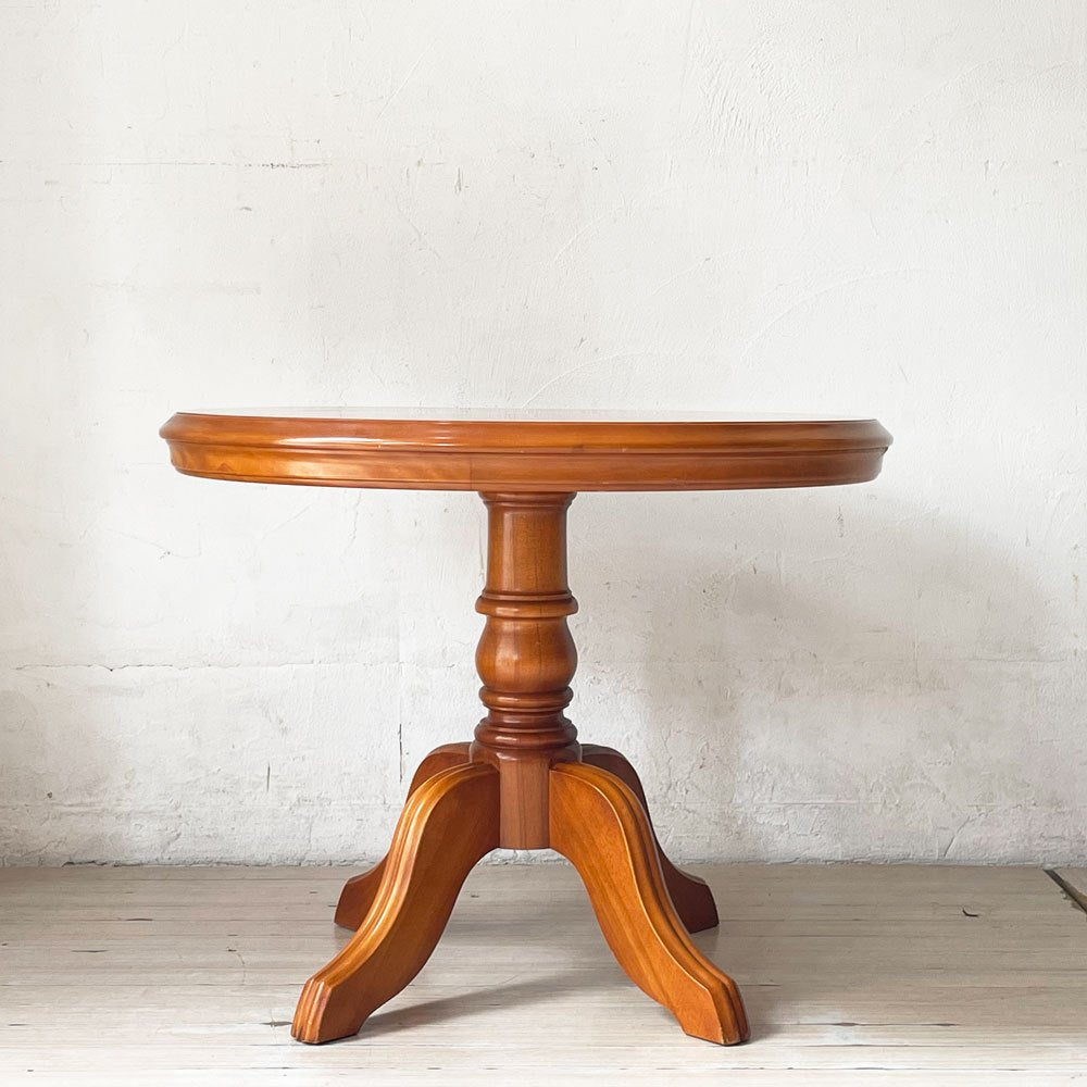 横浜ダニエル Daniel レオナ Leona ラウンド サイドテーブル Φ60cm 樺桜材 クラシカル アーリーアメリカン ★