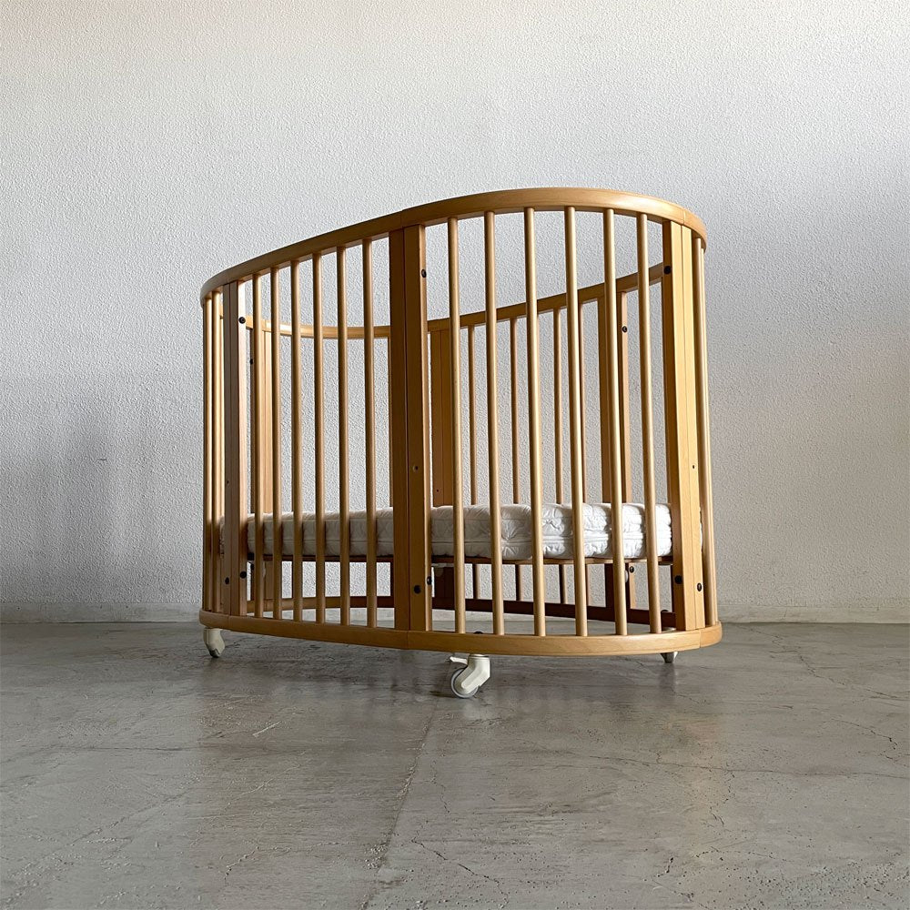 ストッケ STOKKE スリーピー ベッド Sleepi Bed ロック付きキャスター ブナ材 ナチュラル フレーム＆マット 現行参考価格136,620円 北欧家具 ノルウェー 〓