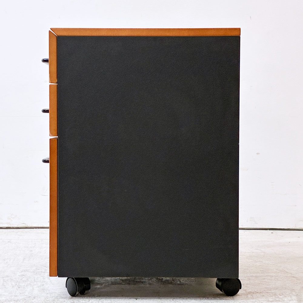 大川家具 東馬 TOHMA FURNITURE レガリー LEGARY デスクワゴン 3ドロワー ウォールナット材 スチール ●