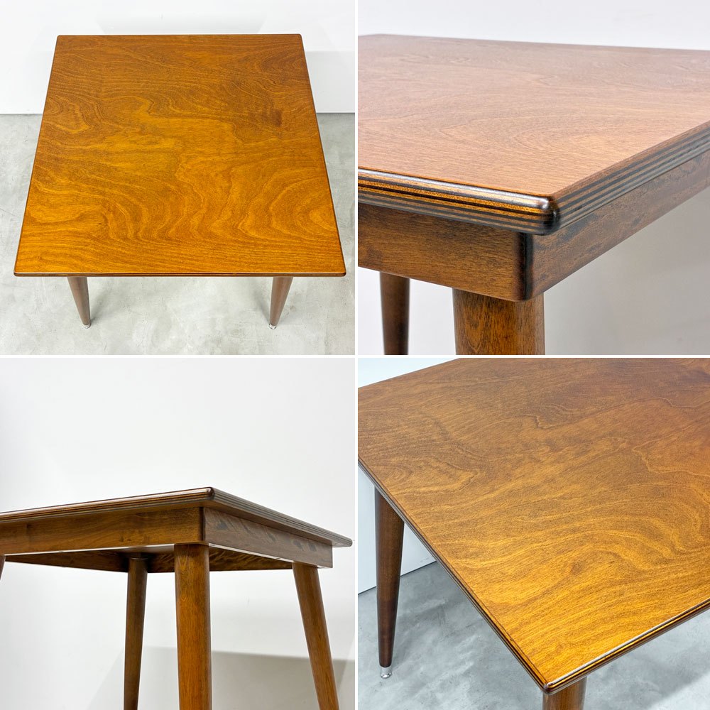 パシフィックファニチャーサービス PACIFIC FURNITURE SERVICE P.F.S スクエアテーブル SQUARE TABLE Lサイズ ダークブラウン バーチ材 樺 W80cm 美品 定価￥88,000- ◎