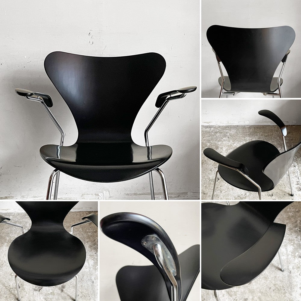 フリッツハンセン Fritz Hansen 3207 セブンチェア アームチェア ラッカー ブラック アルネヤコブセン 北欧家具 リペイント 参考価格￥146,080 - ■