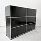 ユーエスエムハラー USM Haller モジュラーファニチャー キャビネット シェルフ  2ハーフドロワー グラファイトブラック & アントラサイト 定価￥427,488- ●