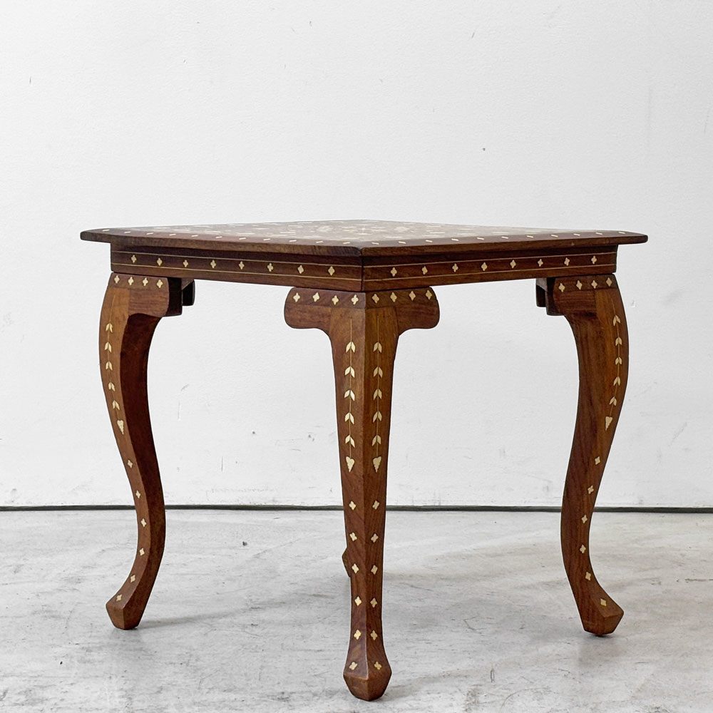 アジアンビンテージスタイル Asian Vintage Style アジアン家具 象嵌 サイドテーブル クラシカルデザイン W40cm ●