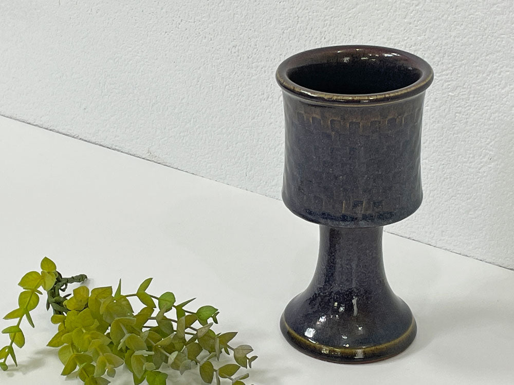 グスタフスベリ GUSTAVSBERG スティグ・リンドベリ Stig Lindberg 1978年 スタジオ作品 Studio Vase フラワーベース 花瓶 ハンドサイン入り ビンテージ 希少 ●