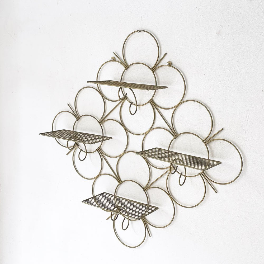 ミッドセンチュリー デザイン Mid Century Desing ビンテージ ワイヤー メタル ウォールシェルフ アトミックデザイン  Wire Metal wall shelf ★