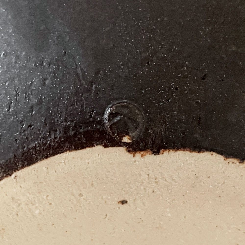 正島克哉 Katsuya Shoujima 片手土鍋 黒 小 全幅19.5cm 直火可 工房正島 現代作家 B ◎