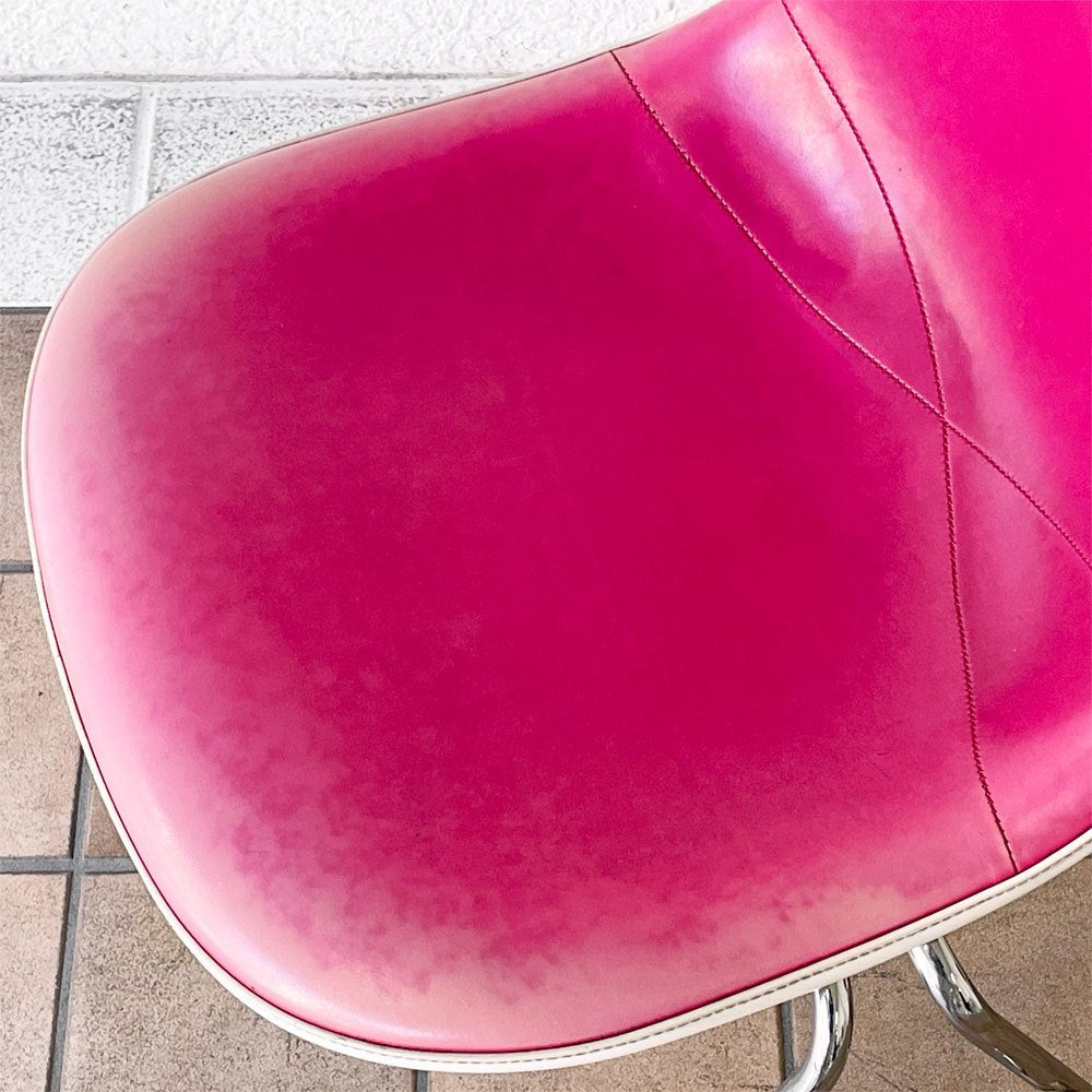 ハーマンミラー Herman Miller サイドシェルチェア サード 3rd ビンテージ PVCレザー FRP製 スタッキングベース イームズ A ◇