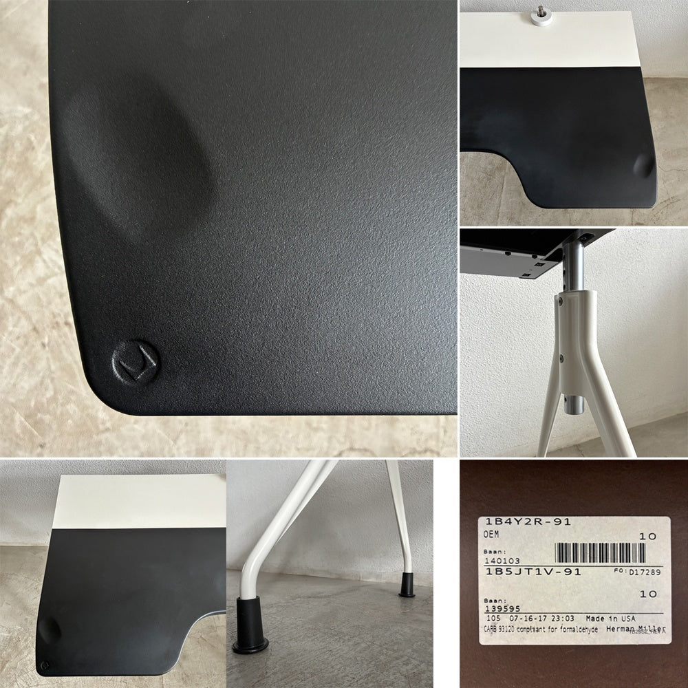 ハーマンミラー Herman Miller エンベロップデスク Envelop Desk スライド天板 & 高さ調節機能 モニターアーム & 取説類 & 工具付属 ビルスタンフ & ジェフウェバー 定価23.4万円 程度良好 〓