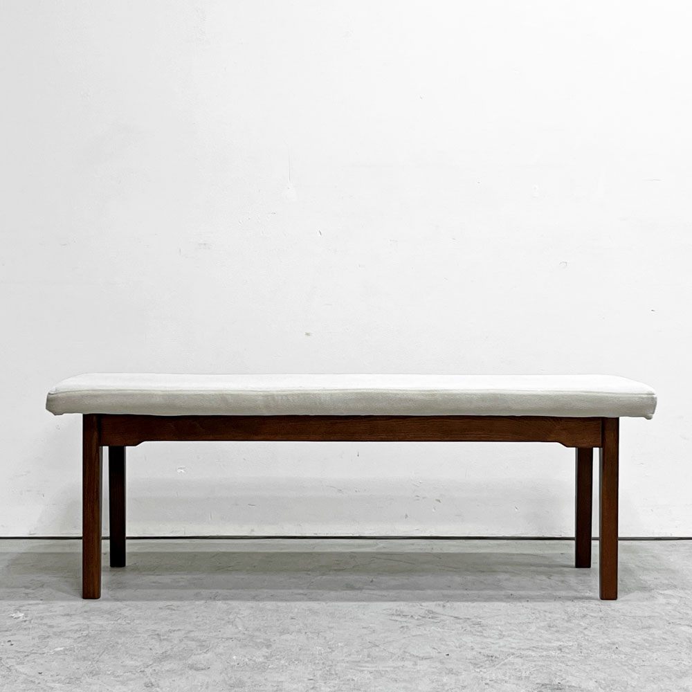 エーフラット a.flat ダイニングベンチ アッシュ材 ブラウン SH42cm 和モダン シンプルデザイン 廃番 ●