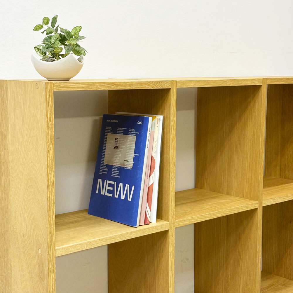 無印良品 MUJI スタッキングシェルフ 3列2段 オーク材 W121cm ナチュラルデザイン ●