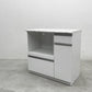 大川家具 大理石調 キッチンカウンター ホワイト W90cm 国産家具 〓