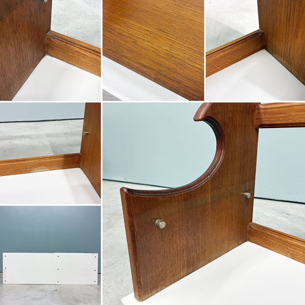 ビンテージ unknown vintage チーク材 卓上シェルフ ローシェルフ ディスプレイ台 幅79cm 店舗什器 ◎