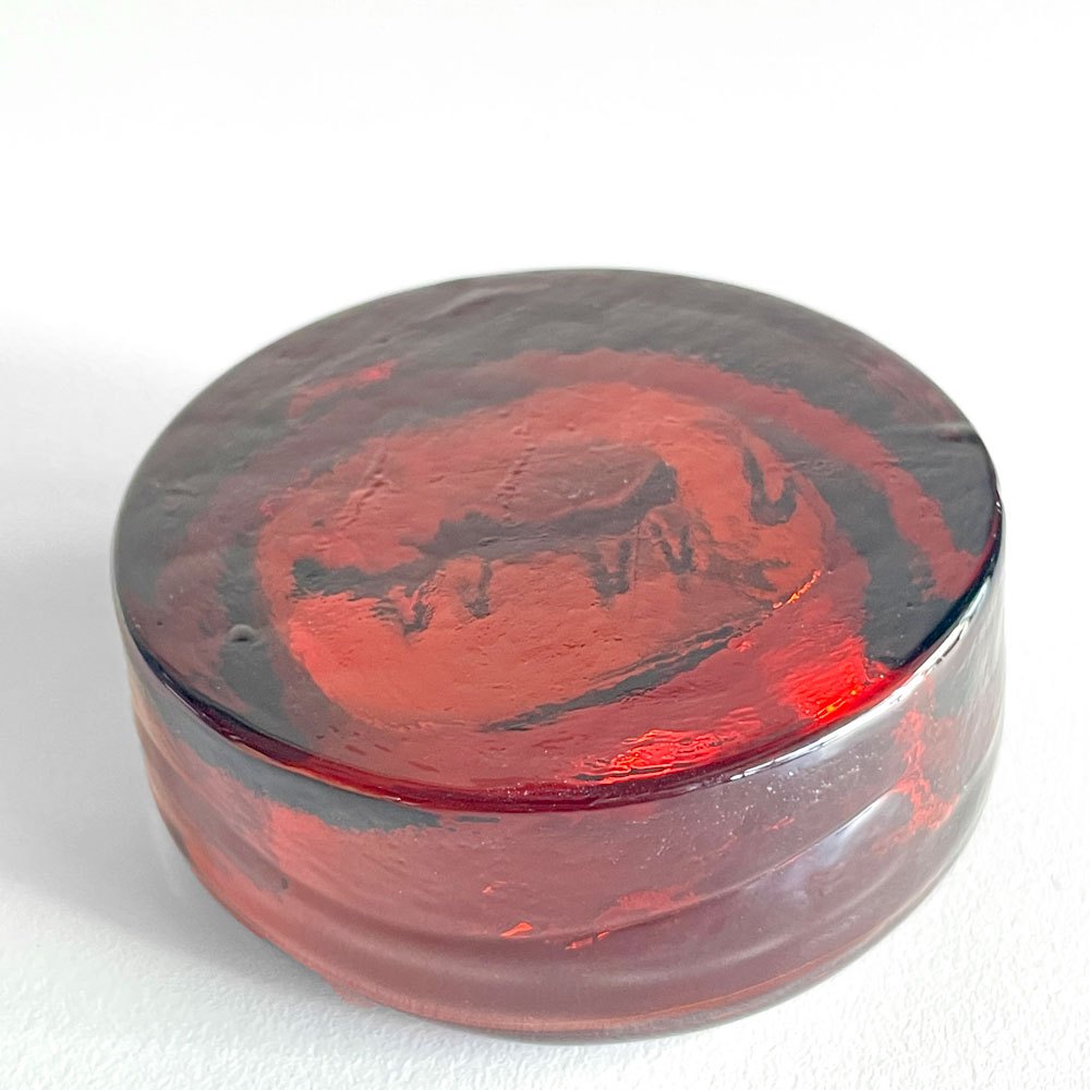 ボダ BODA アッシュトレイ 猫 アンバー ガラス Erik Höglund エリック・ホグラン ビンテージ スウェーデン 北欧雑貨 ■