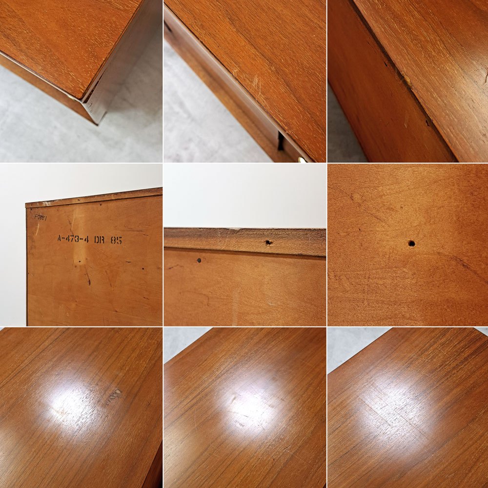 USビンテージ US Vintage 9ドロワー サイドボード  ワイドチェスト ウォールナット材 W152cm ミッドセンチュリーデザイン ●
