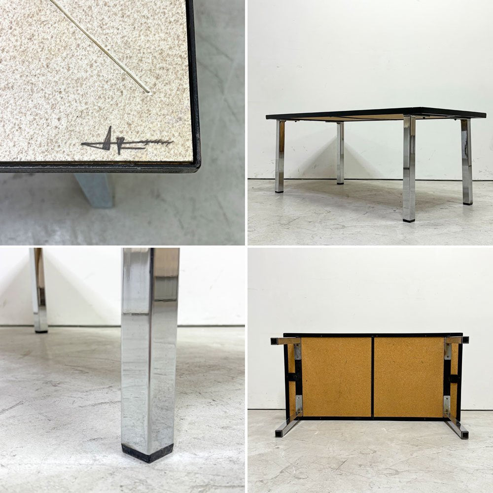 ベルギー ビンテージ Belgium Vintage セラミック タイルトップ コーヒーテーブル Tile Top Coffee Table 60's-70's リビングテーブル センターテーブル ミッドセンチュリー ●