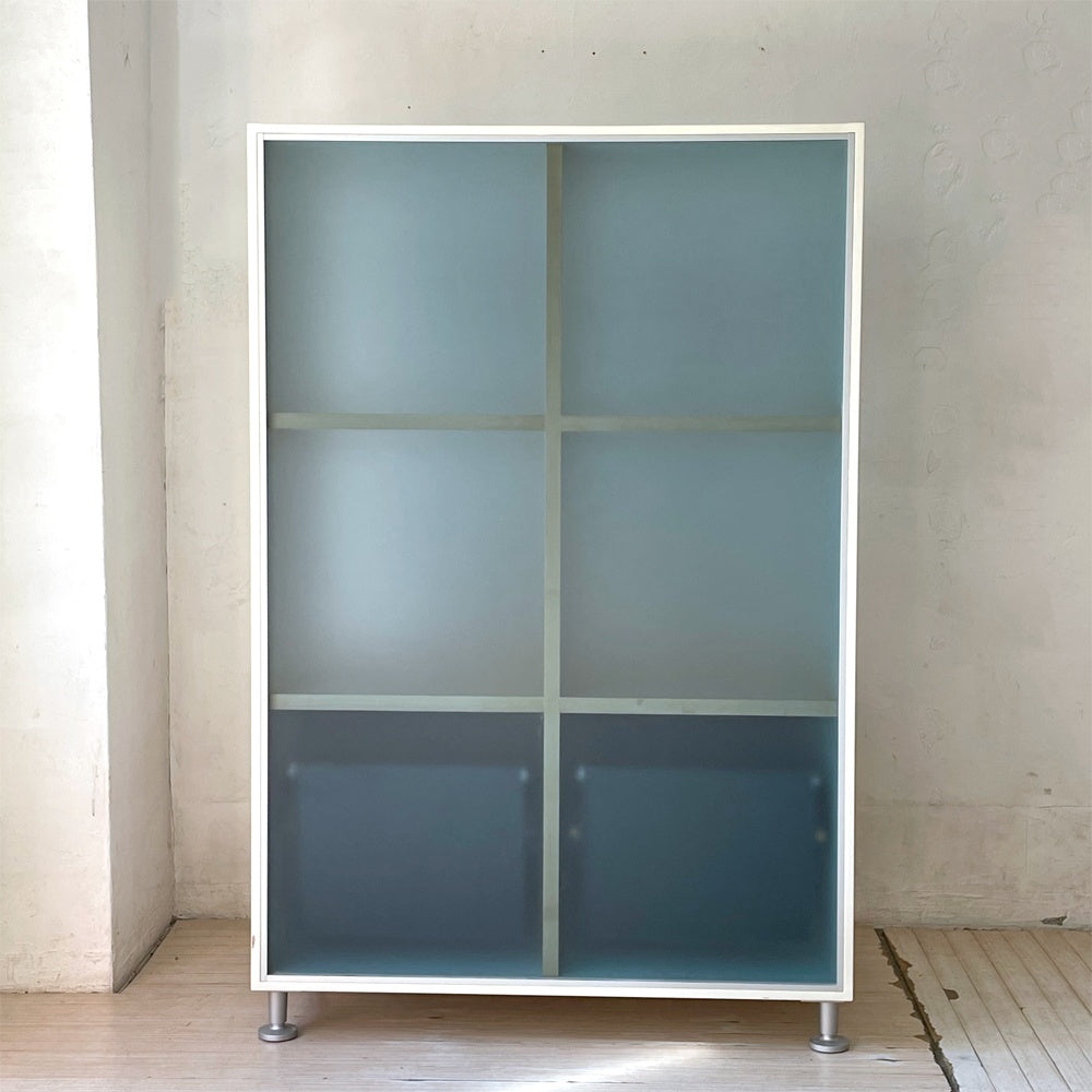 モダンデザイン modern Design 2ドロワー 2列3段 ファイリングシェルフ 2dr Filing Shelf 背面フロストガラス ★