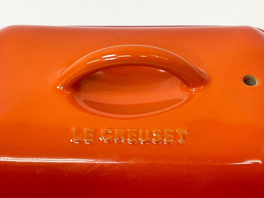 ルクルーゼ LE CREUSET テリーヌ型 TERRINE WITH PRESS プレス付き 0.6L フレイム ストーンウェア 箱付き 未使用品 ●