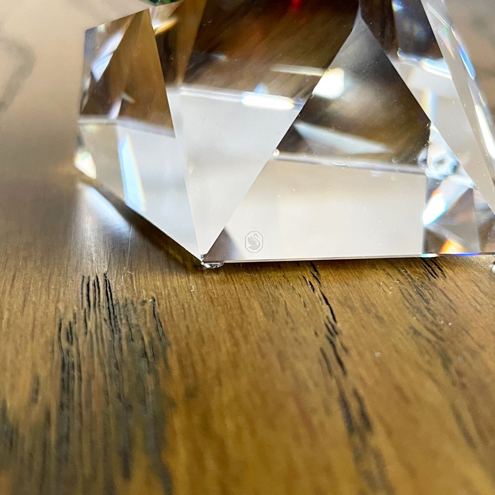 スワロフスキー SWAROVSKI クリスタルフラワーズ Crystal Flowers サボテン ボルドー 花 クリスタルガラス H8.6cm オブジェ アート ♪