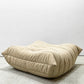 リーンロゼ ligne roset トーゴ TOGO 2シーター ソファ ＆ パフ 2点セット 50周年記念モデル DENDEN カタツムリ ファブリック ベージュ系カラー ●