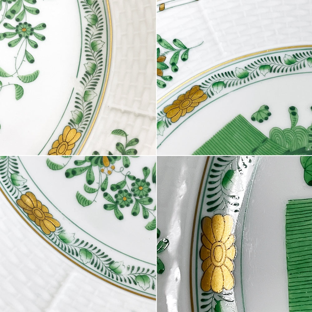 ヘレンド HEREND HVNGARY インドの華 プレート 5枚セット Φ25cm ハンドペイント 白磁食器 ハンガリー A ●