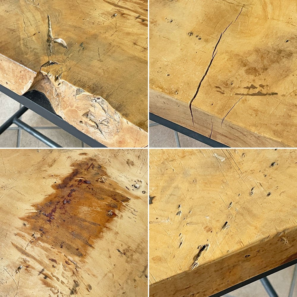 古材ｘアイアン デスク テーブル Desk Table 無垢材天板 インダストリアルデザイン 工業系 TENOHA & STYLE STORE購入品 ◇