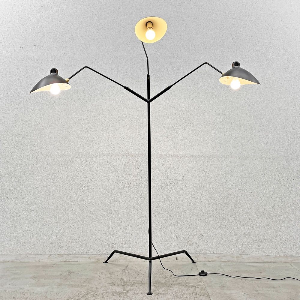 セルジュ・ムーユ Serge Mouille ランパデール トワ ルミエーレ LAMPADAIRE 3 LUMIERES フロアスタンド ランプ 3灯 フットスイッチ付き リプロダクト 〓