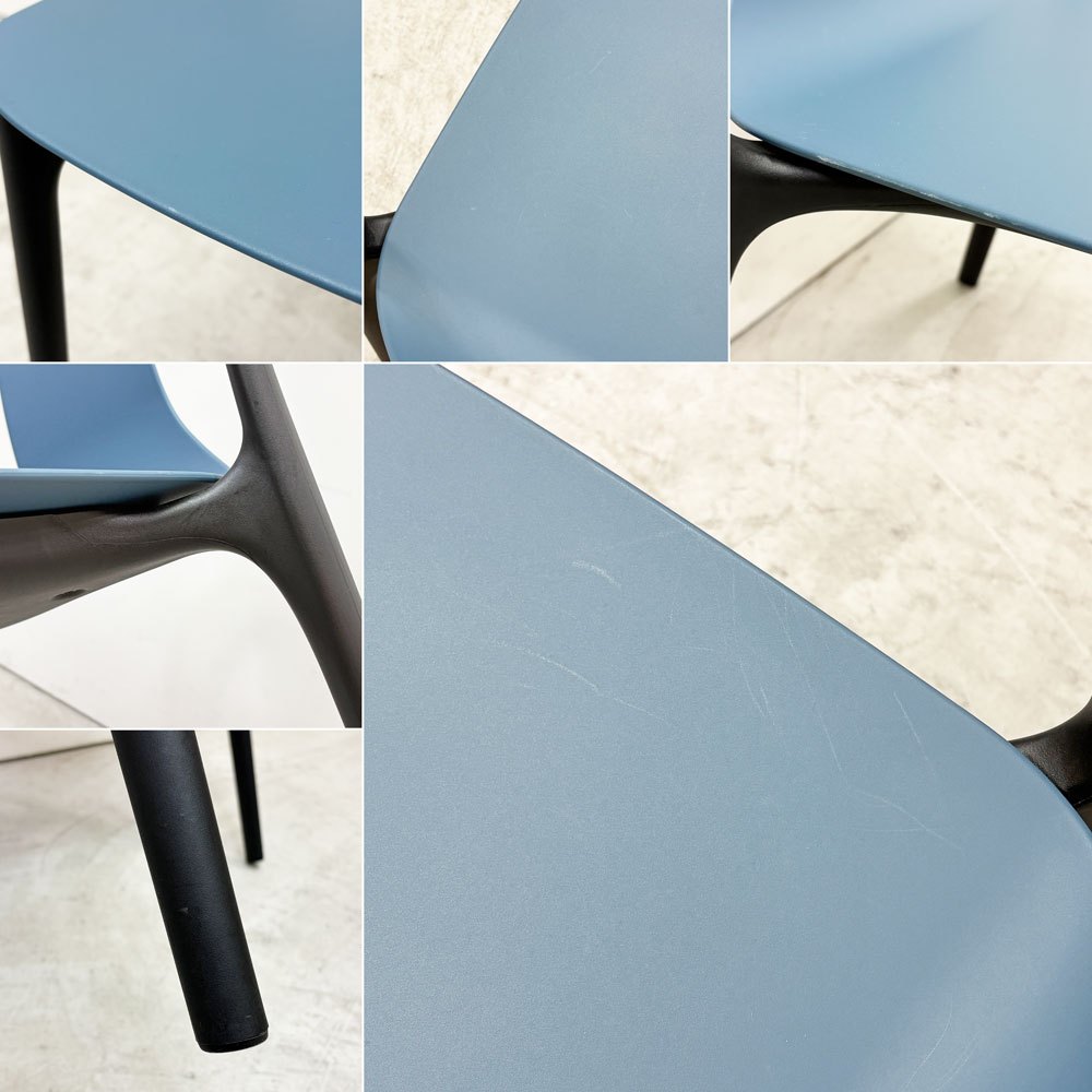 ヴィトラ Vitra ベルヴィルチェア Belleville Chair ダイニングチェア スタッキングチェア シーブルー ロナン & エルワン・ブルレック 4脚セット C ●
