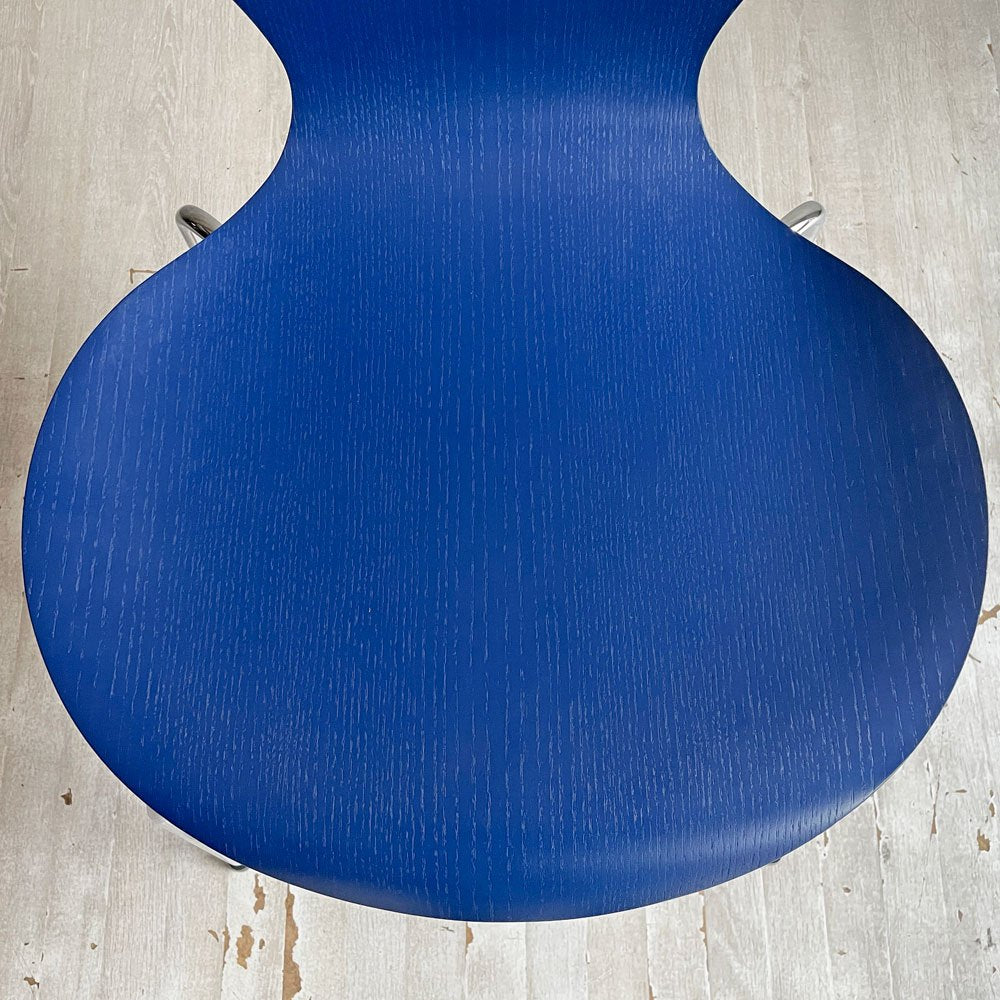 フリッツハンセン Fritz Hansen セブンチェア カラードアッシュ アイブルー AI BLUE スタッキングチェア アルネ・ヤコブセン 廃番カラー デンマーク 北欧家具 B ♪