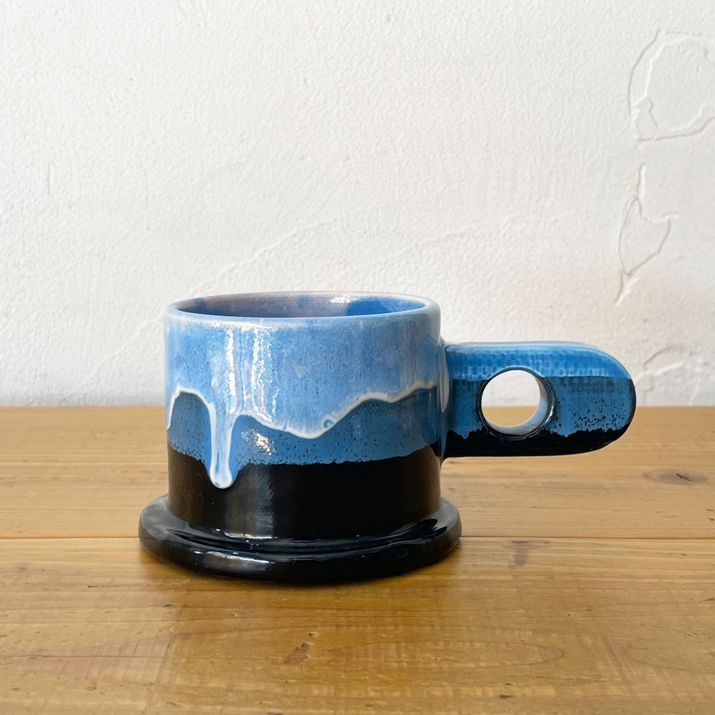 エコ パーク ポッテリー Echo Park Pottery ピーター・シャイヤー Peter Shire マグカップ ブルー×ブラック ポストモダン ★