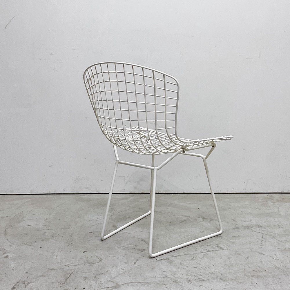 ノル Knoll 420 サイドチェア ワイヤーチェア ホワイト ハリー・ベルトイア Harry Bertoia ミッドセンチュリー ビンテージ 名作椅子 ●
