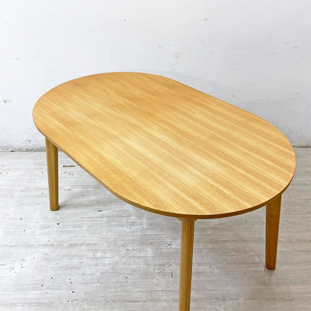 家具の里 木製 ダイニングテーブル オーバル型 W130cm 北欧スタイル ナチュラルスタイル ●