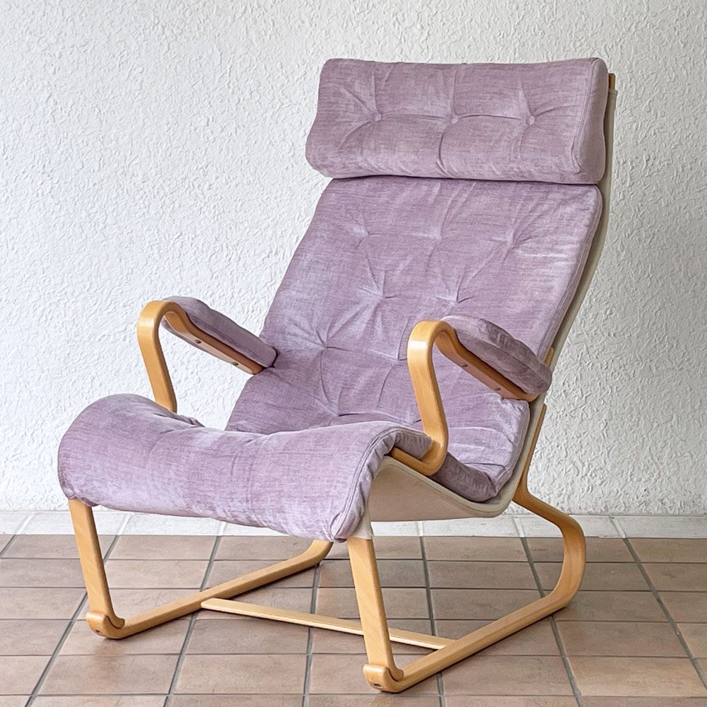 天童木工 Tendo  ラウンジチェア 肘付き ハイバックチェア ヘッドレスト ブルーノ・マットソン Bruno Mathsson 定価207,900円 ◇