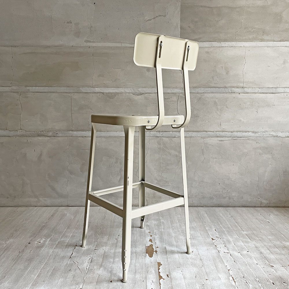 リオン LYON ファクトリー チェア FACTORY CHAIR カウンターチェア バックレスト スチール Putty white パシフィックファニチャーサービス P.F.S取り扱い ♪