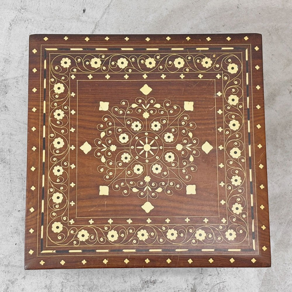 アジアンビンテージスタイル Asian Vintage Style アジアン家具 象嵌 サイドテーブル クラシカルデザイン W40cm ●