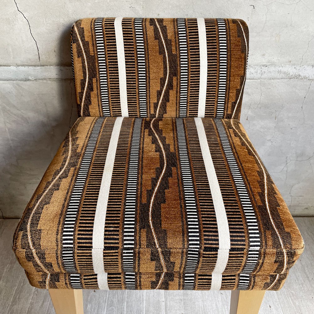 イデー IDEE ローバックチェア LOW BACK CHAIR ダイニングチェア メープル材 ミッドセンチュリーテイスト 受注生産品 廃番生地 希少 ♪