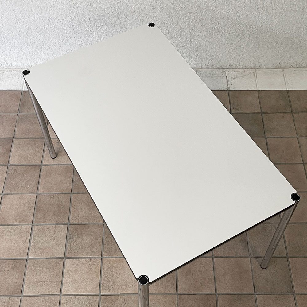 USMハラー USM Haller モジュラーファニチャー ハラーテーブル デスク W125 x D75 × H74cm  パールグレーラミネート (ホワイト) モダンデザイン ◇