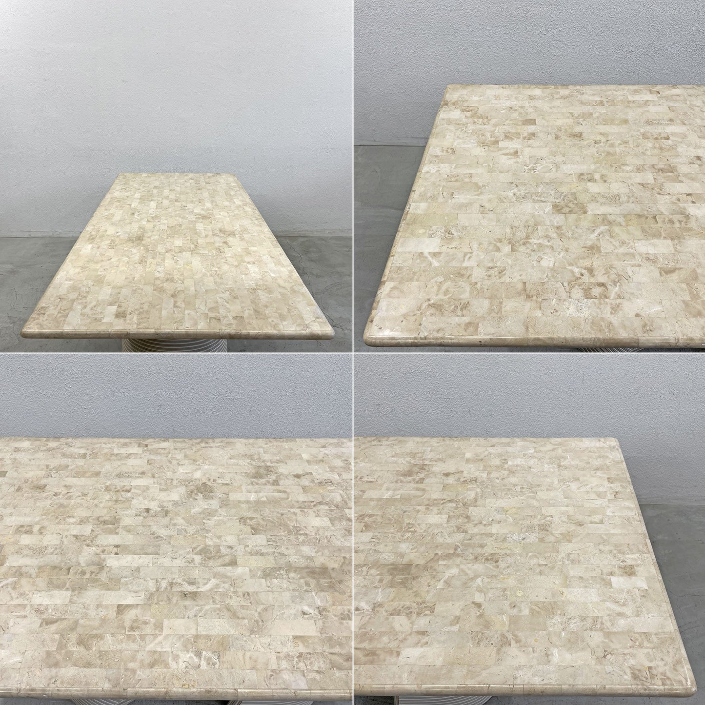 ベティコボンプエ Betty Cobonpue スカルプチャー ダイニングテーブル Scultura DINING TABLE 天然石天板 ラタン脚 モビリア取り扱い 80年代 〓